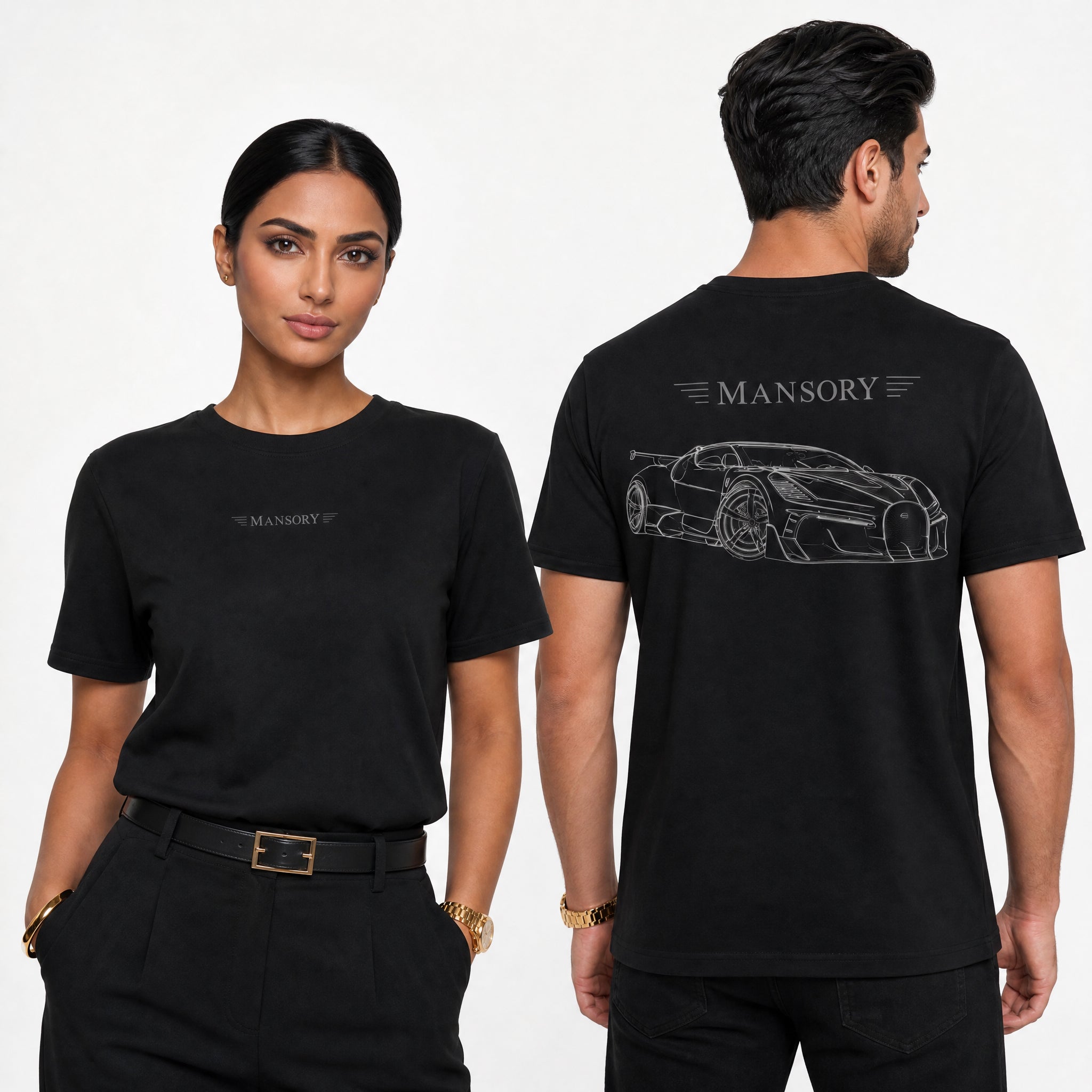 Mansory Bugatti Mistral schwarzes T-Shirt (Rückseite)