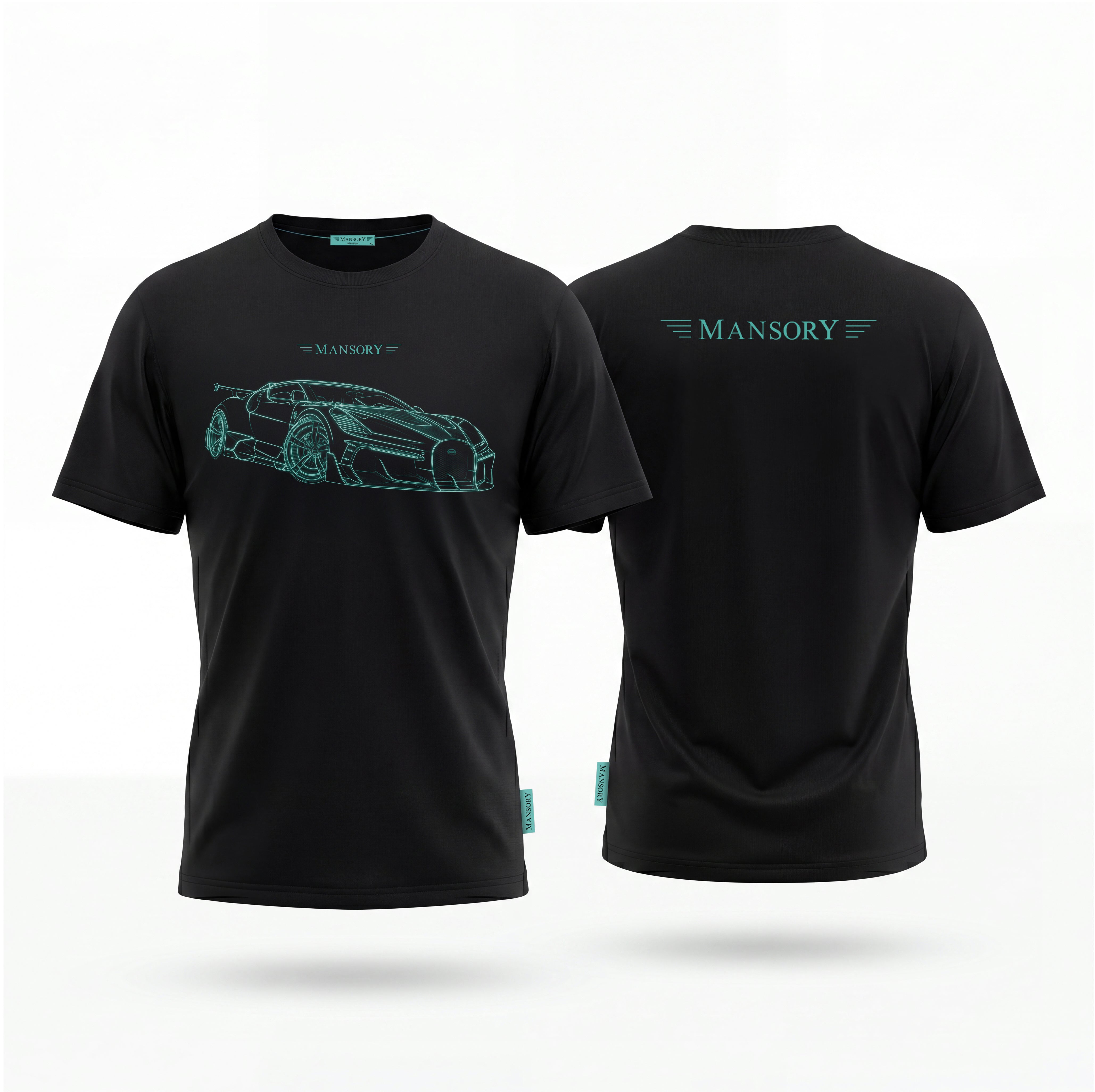Camiseta Mansory Bugatti Mistral Negra (Delantera)