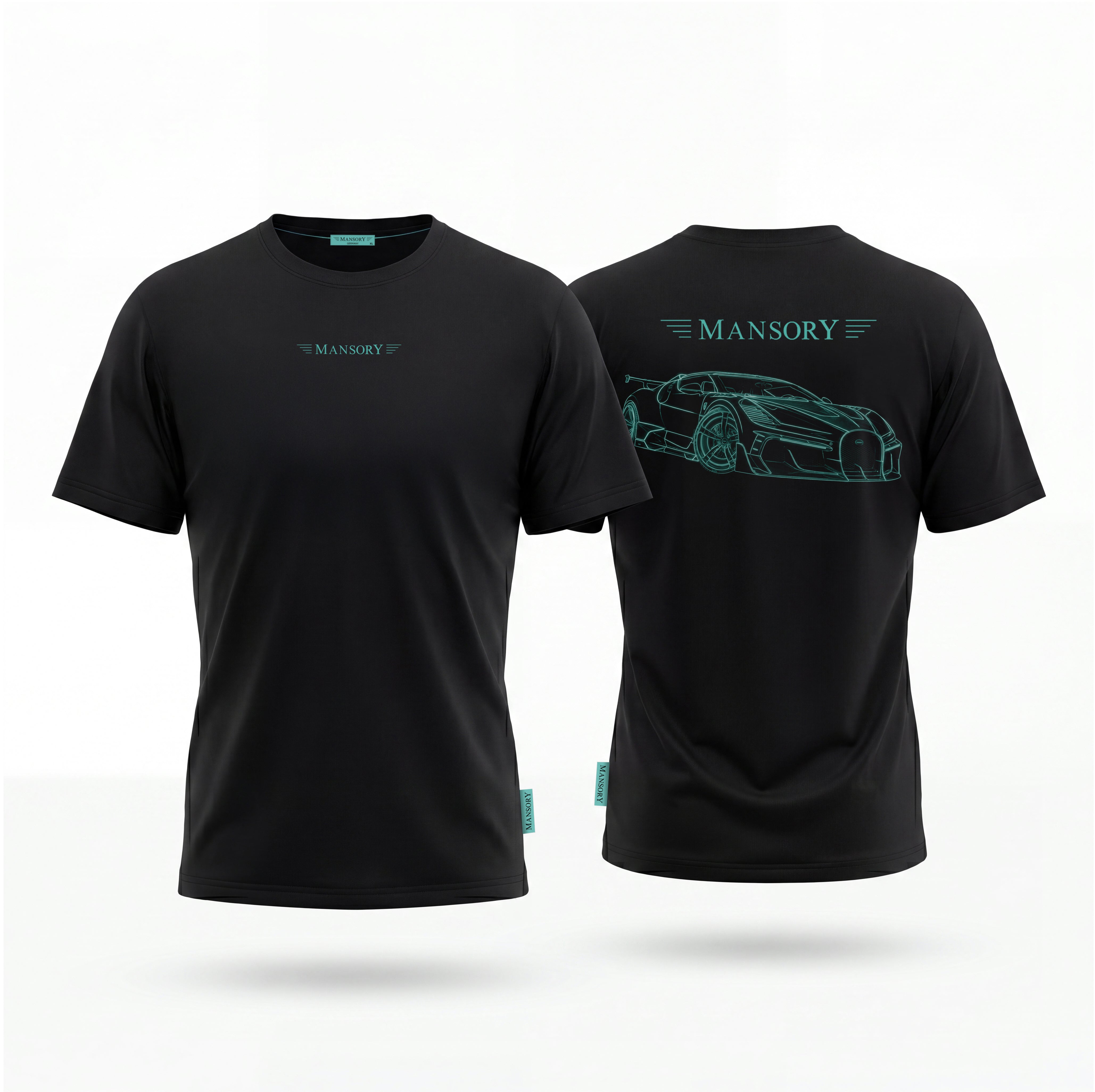 Mansory Bugatti Mistral schwarzes T-Shirt (Rückseite)
