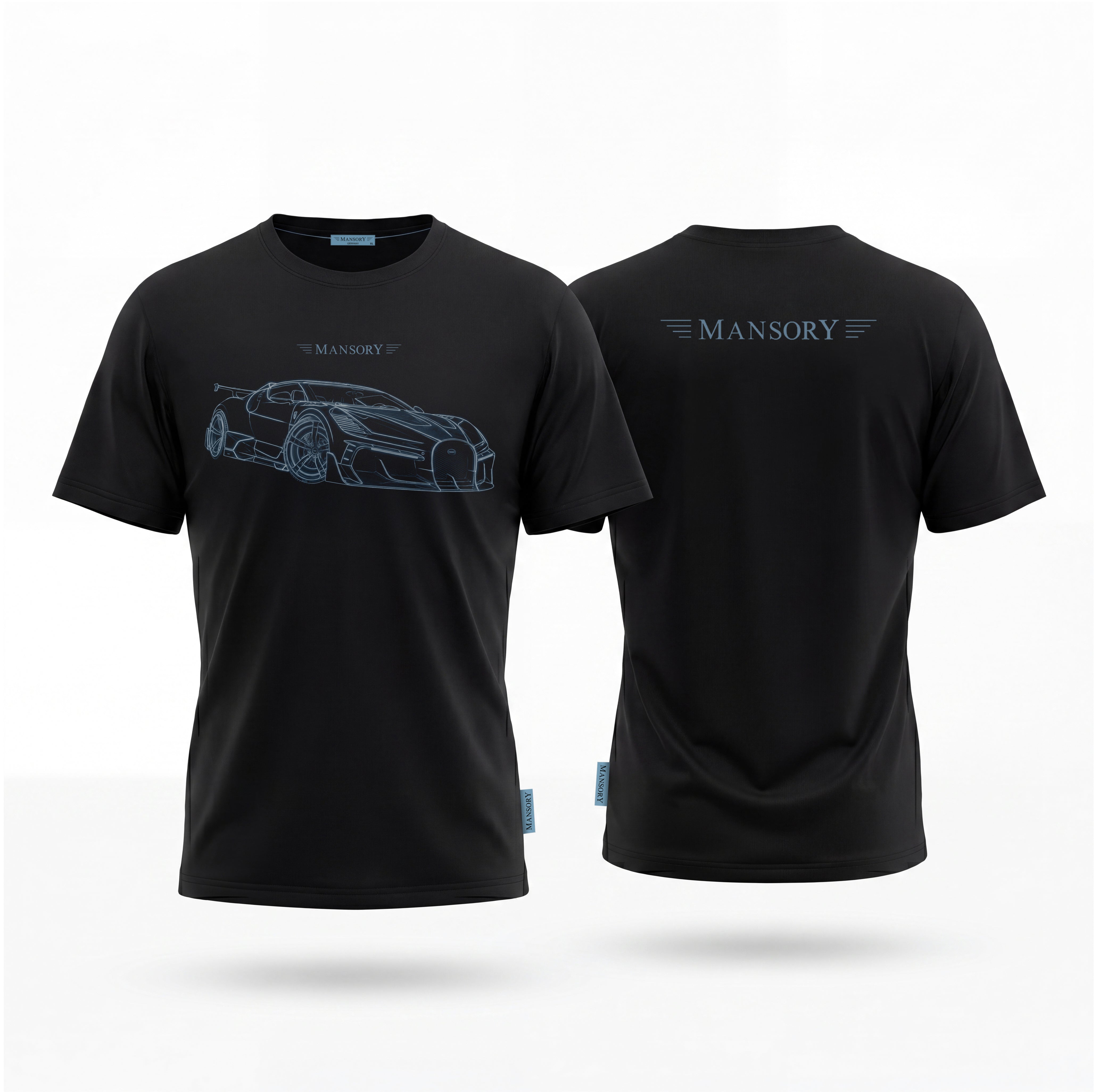 Camiseta Mansory Bugatti Mistral Negra (Delantera)