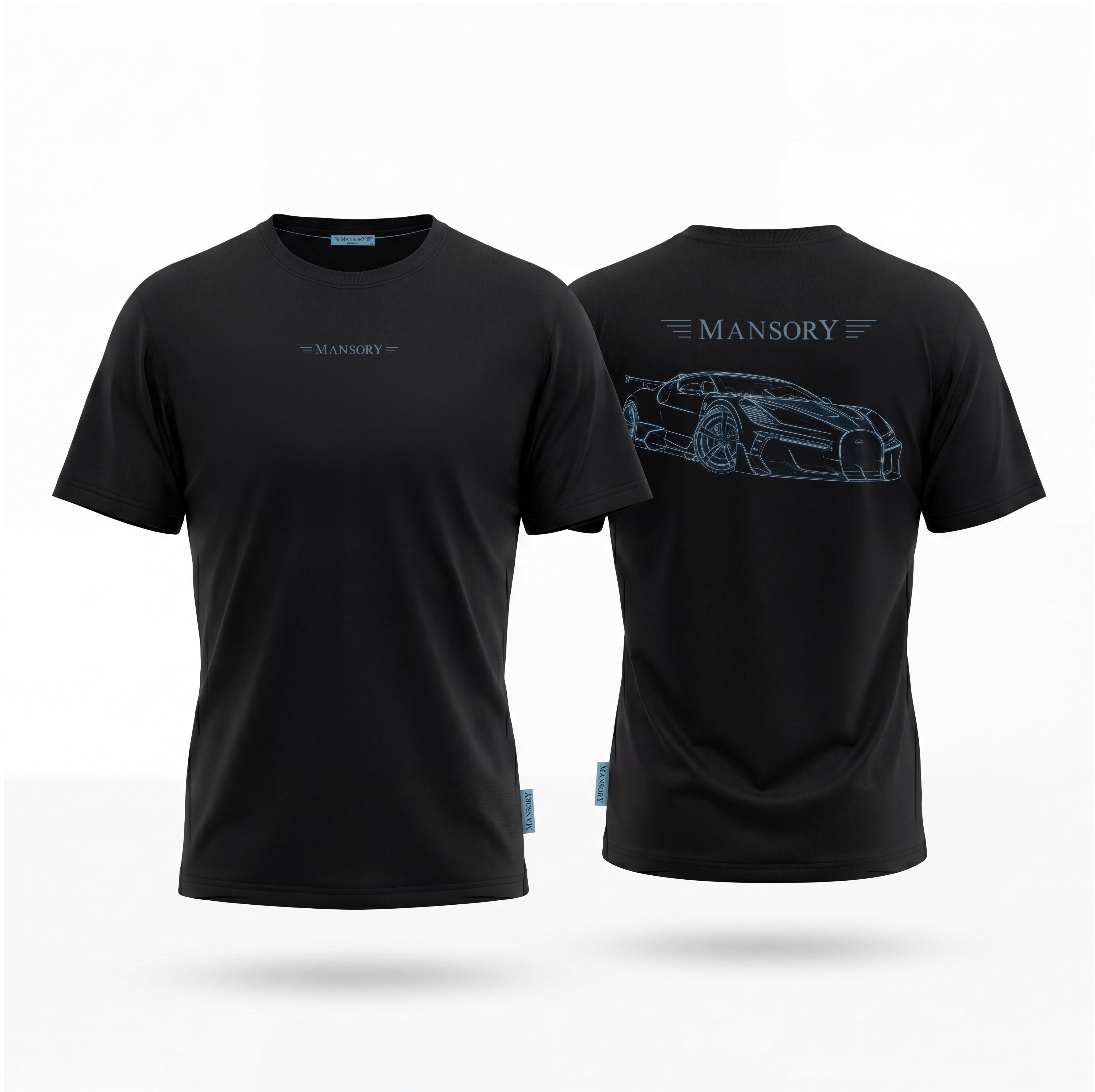 Mansory Bugatti Mistral schwarzes T-Shirt (Rückseite)