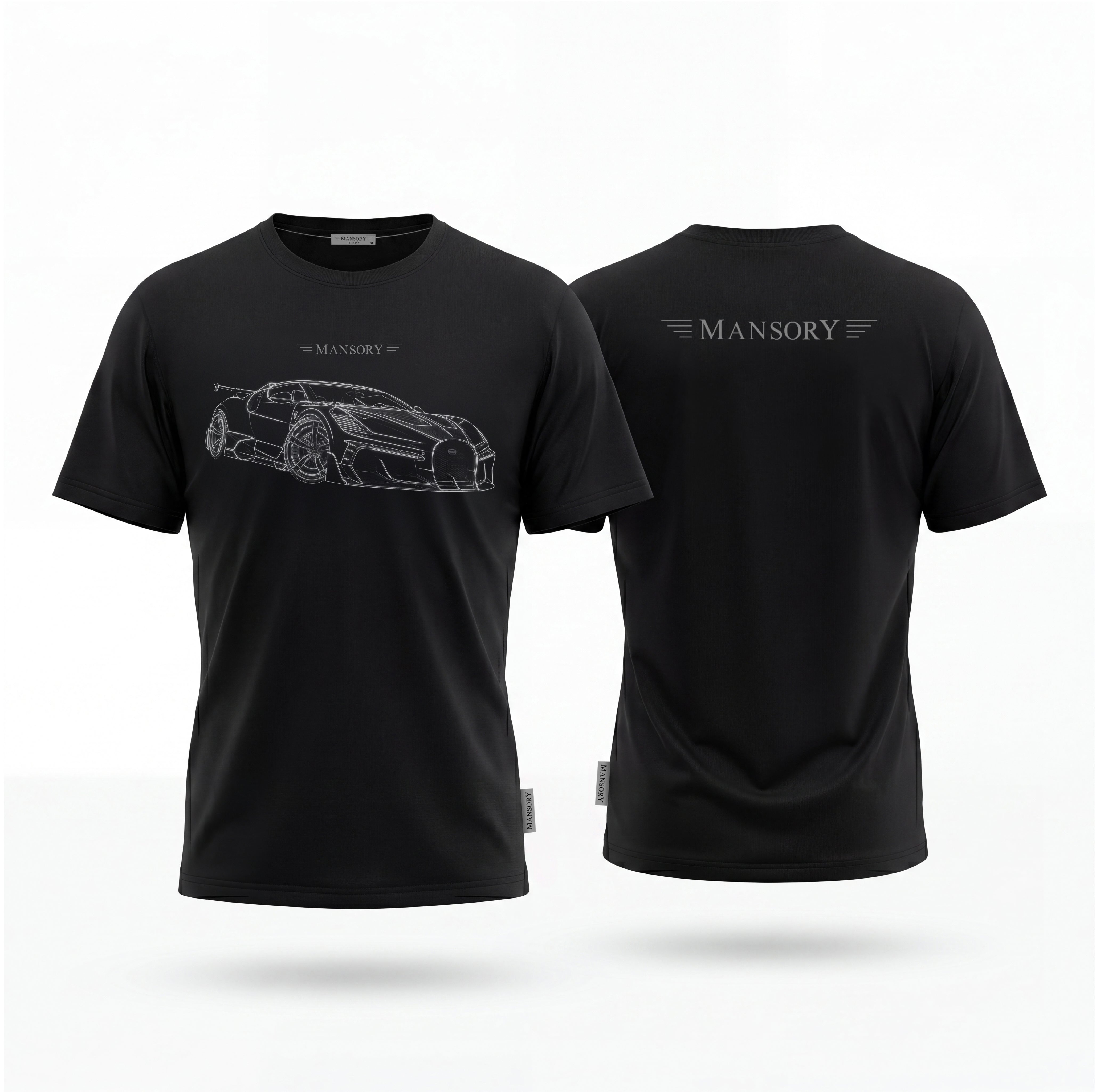 Camiseta Mansory Bugatti Mistral Negra (Delantera)