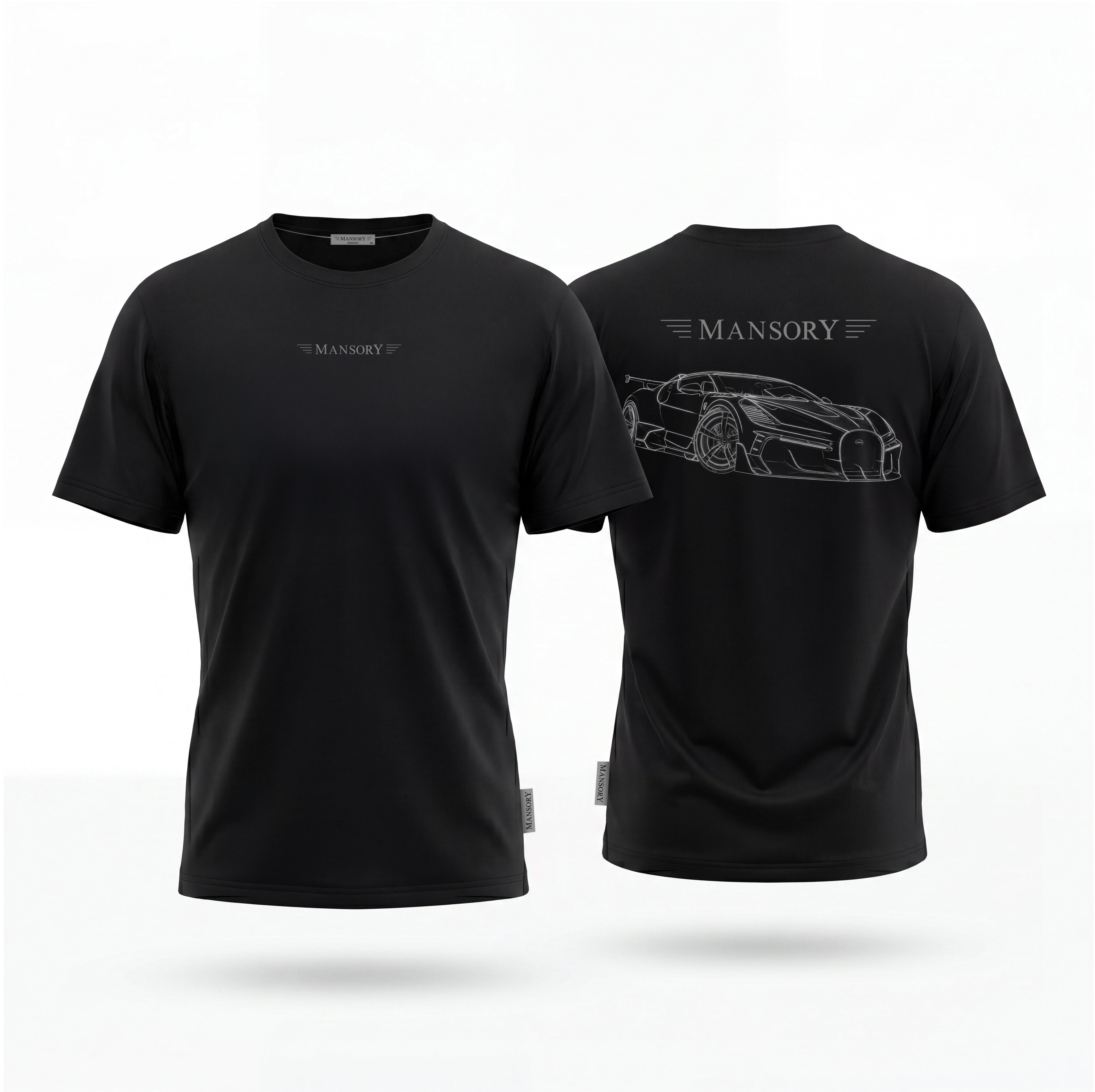 Mansory Bugatti Mistral schwarzes T-Shirt (Rückseite)